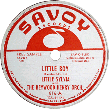 Sylvia - Little Boy Savoy Promo 78