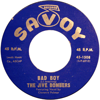 Jive Bombers - Bad Boy 45 stock Blue
