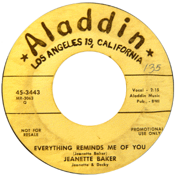 Jeanette Baker - Everything Reminds Me Of You  Aladdin Promo