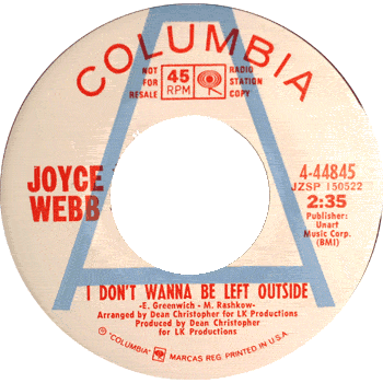 Joyce Webb - I Don't Want To Be Left Outside