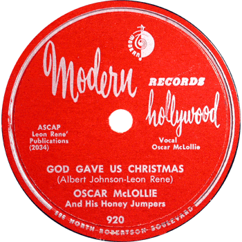 Oscar McLollie - God Gave Us Christmas Modern 78 920