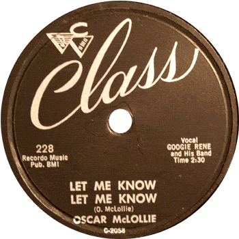 Oscar McLollie Jeanette Baker Let Me Know Let Me Know 78 2
