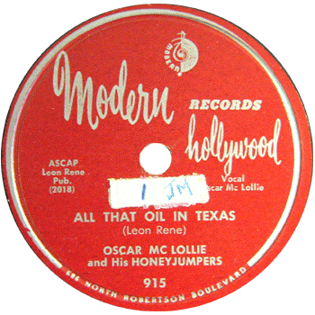 Oscar McLollie -- All That Oil In Texa Modern 78
