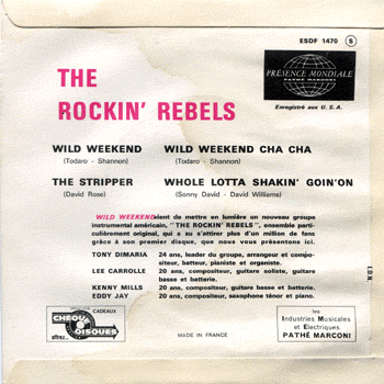Rockin Rebels - Wild Weekend France Ep Back Cover